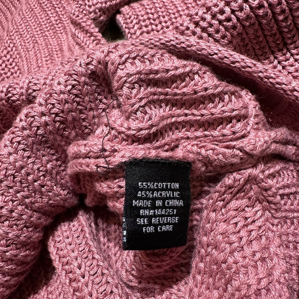 Moon & Madison Mauve Open Back Knit Sweater Women's XL Long Sleeve - Picture 5 of 5